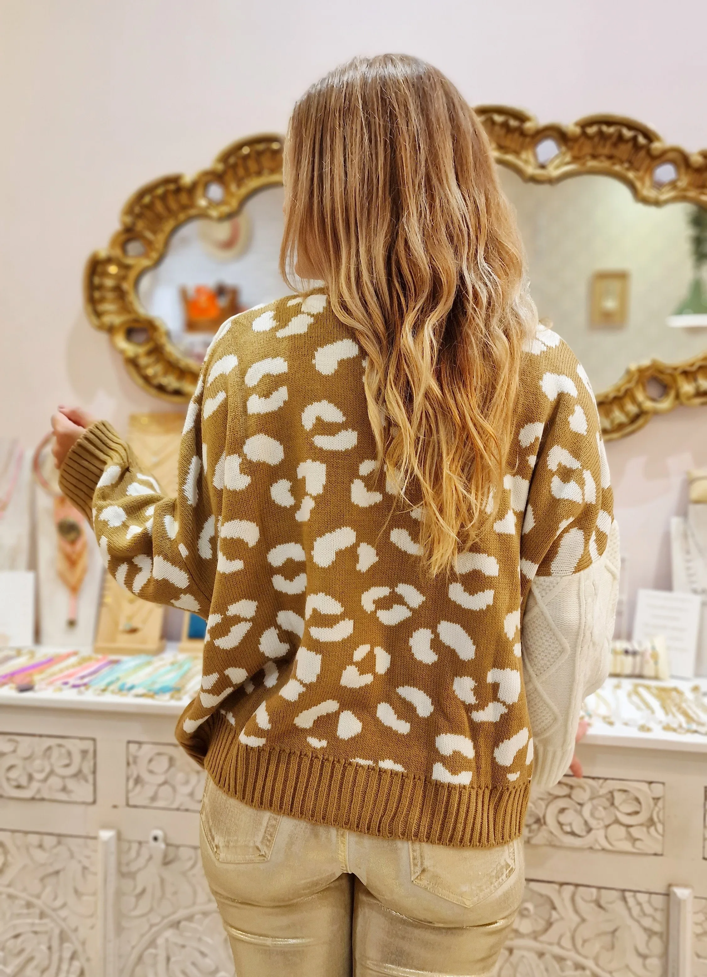 Jersey animal print camel