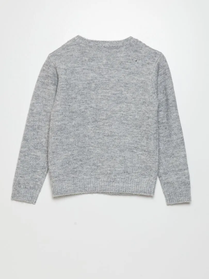 Jersey de punto trenzado - GRIS