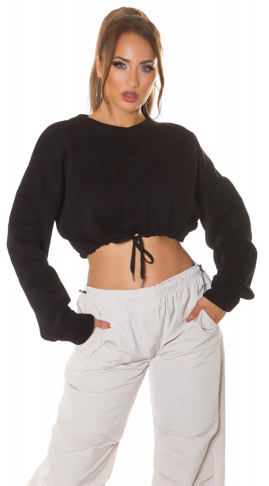 Jersey deportivo crop negro