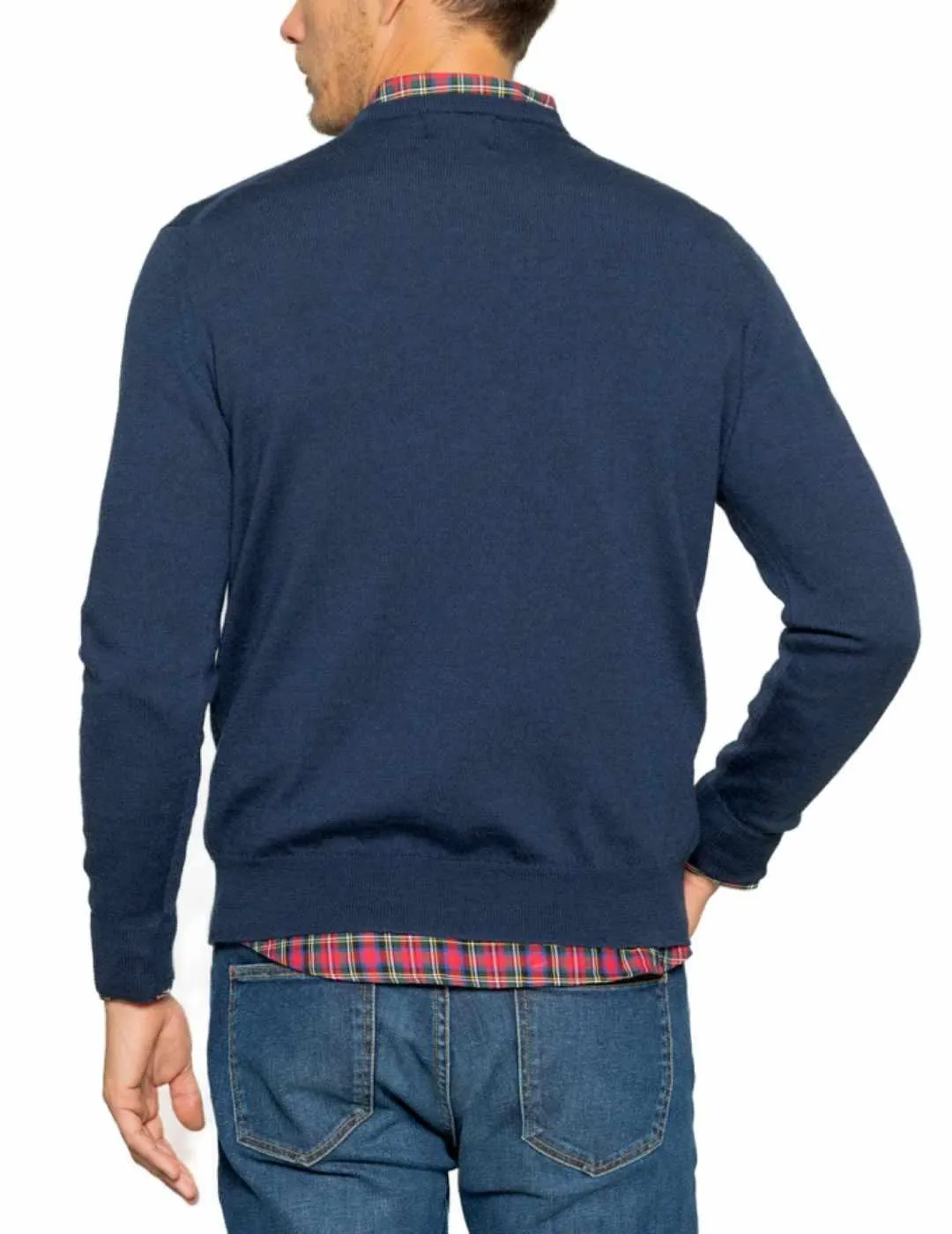 Jersey Scotta Classic Merino marino cuello redondo de hombre