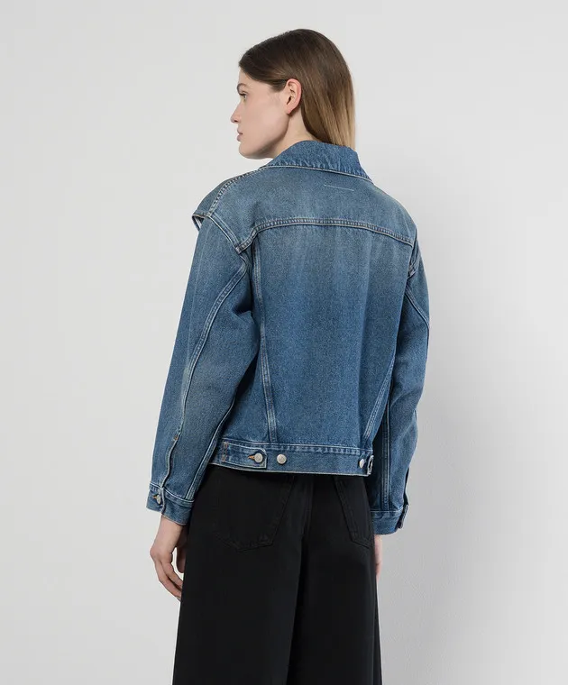 Maison Margiela MM6 Blue denim jacket with cutouts