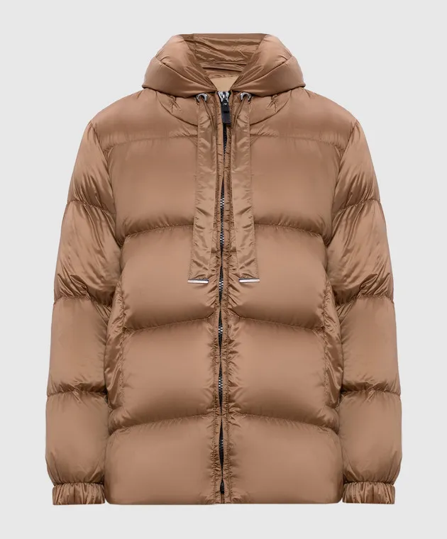 Max Mara Brown SEIA down jacket with logo