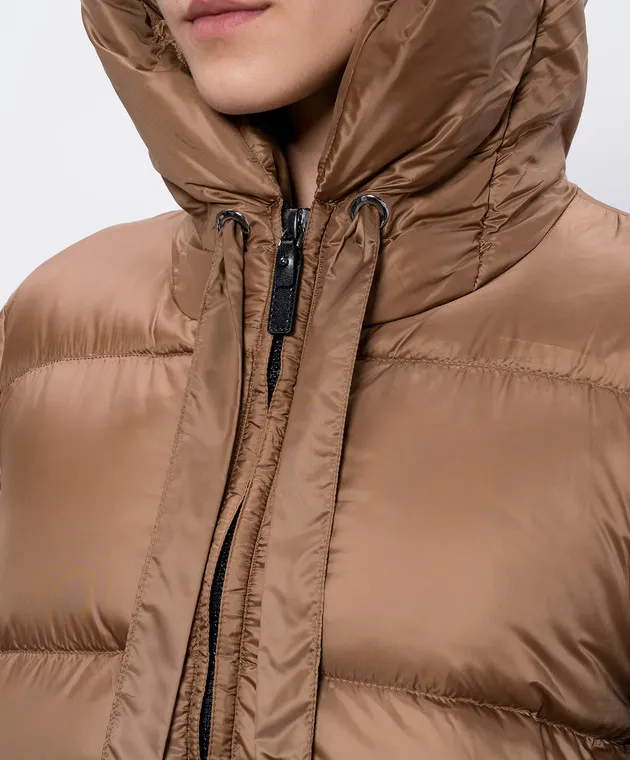 Max Mara Brown SEIA down jacket with logo