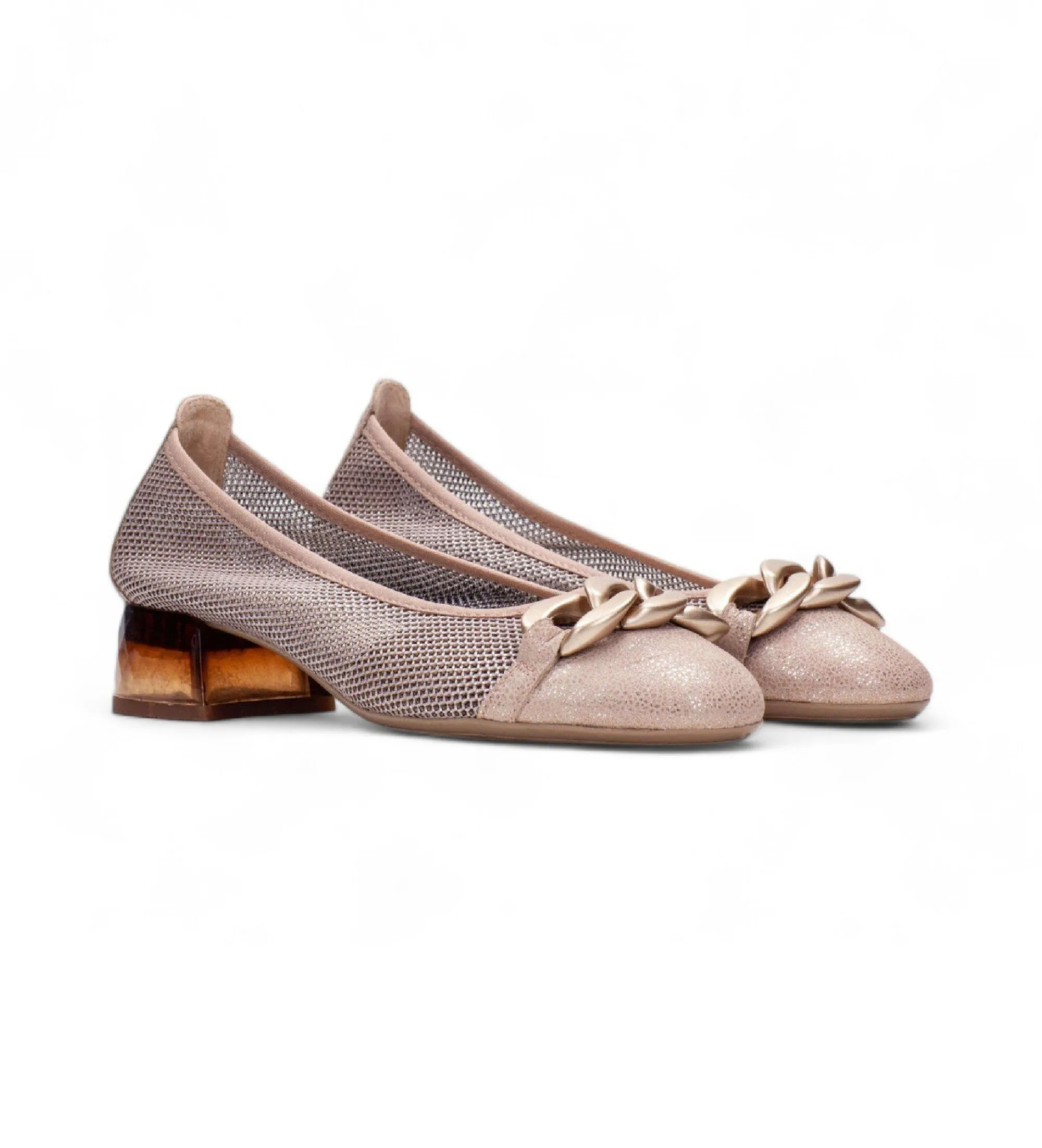 Mocasines de piel Starlight nude