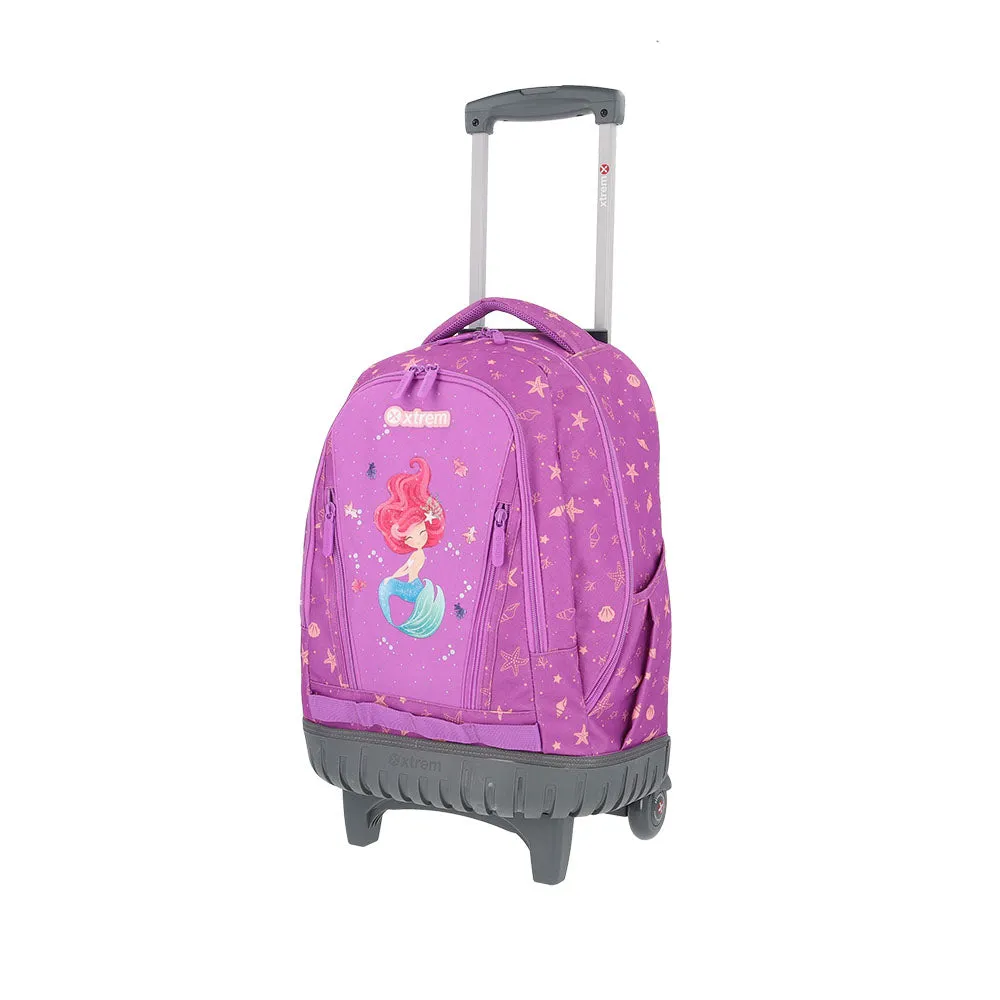 Mochila escolar con ruedas Trolley Mermaid morada