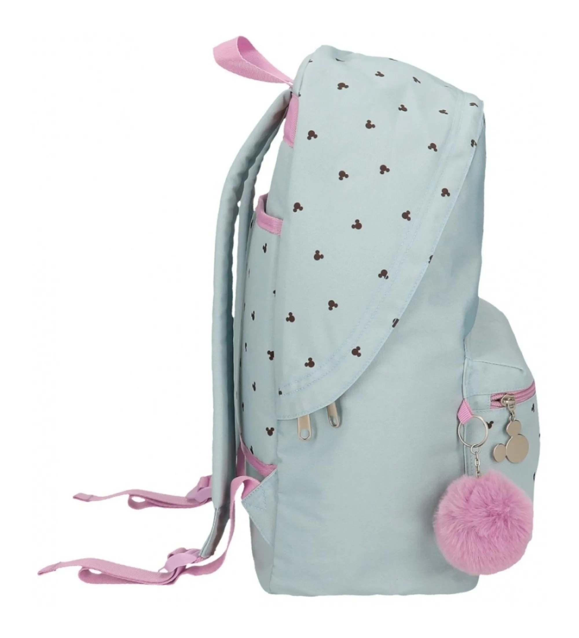 Mochila escolar Mickey y Minnie kisses con portaordenador azul