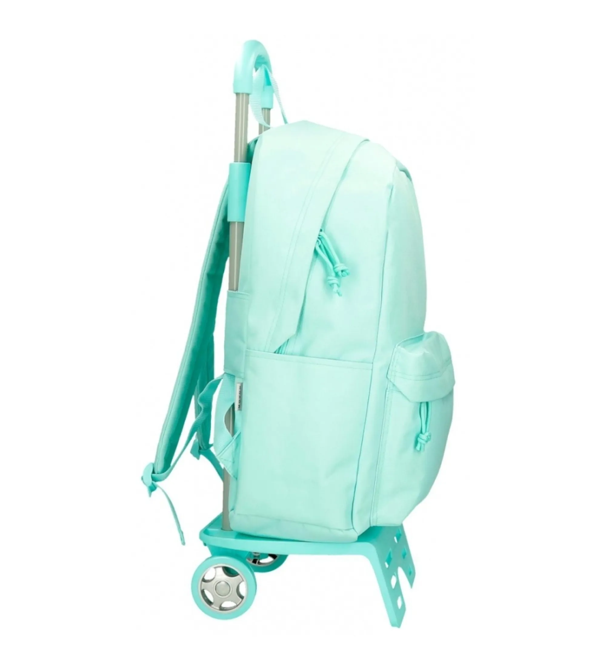 Mochila escolar Movom Always on the move 44 cm azul claro con carro