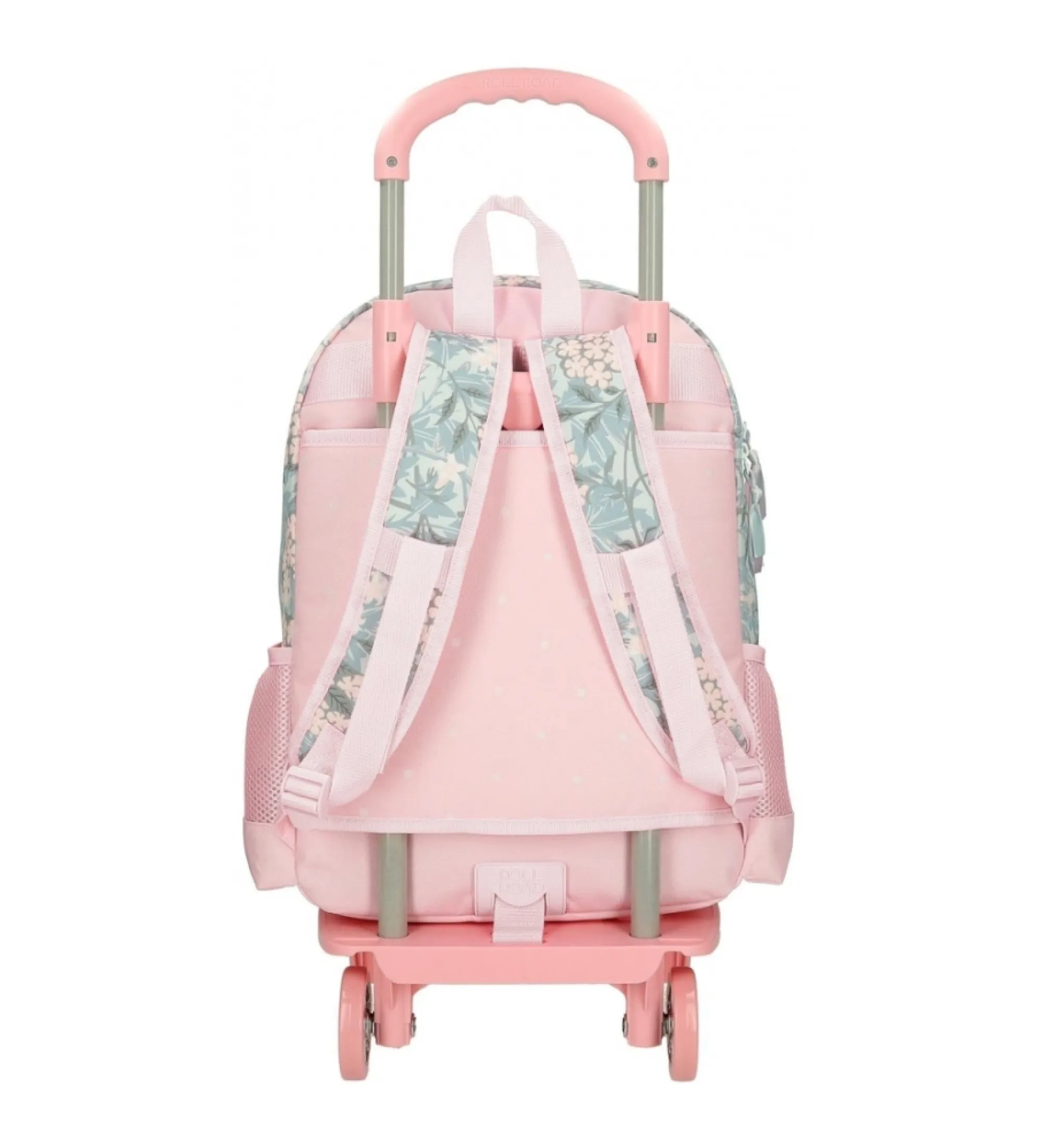 Mochila escolar Roll Road Spring is here 42 cm con carro rosa