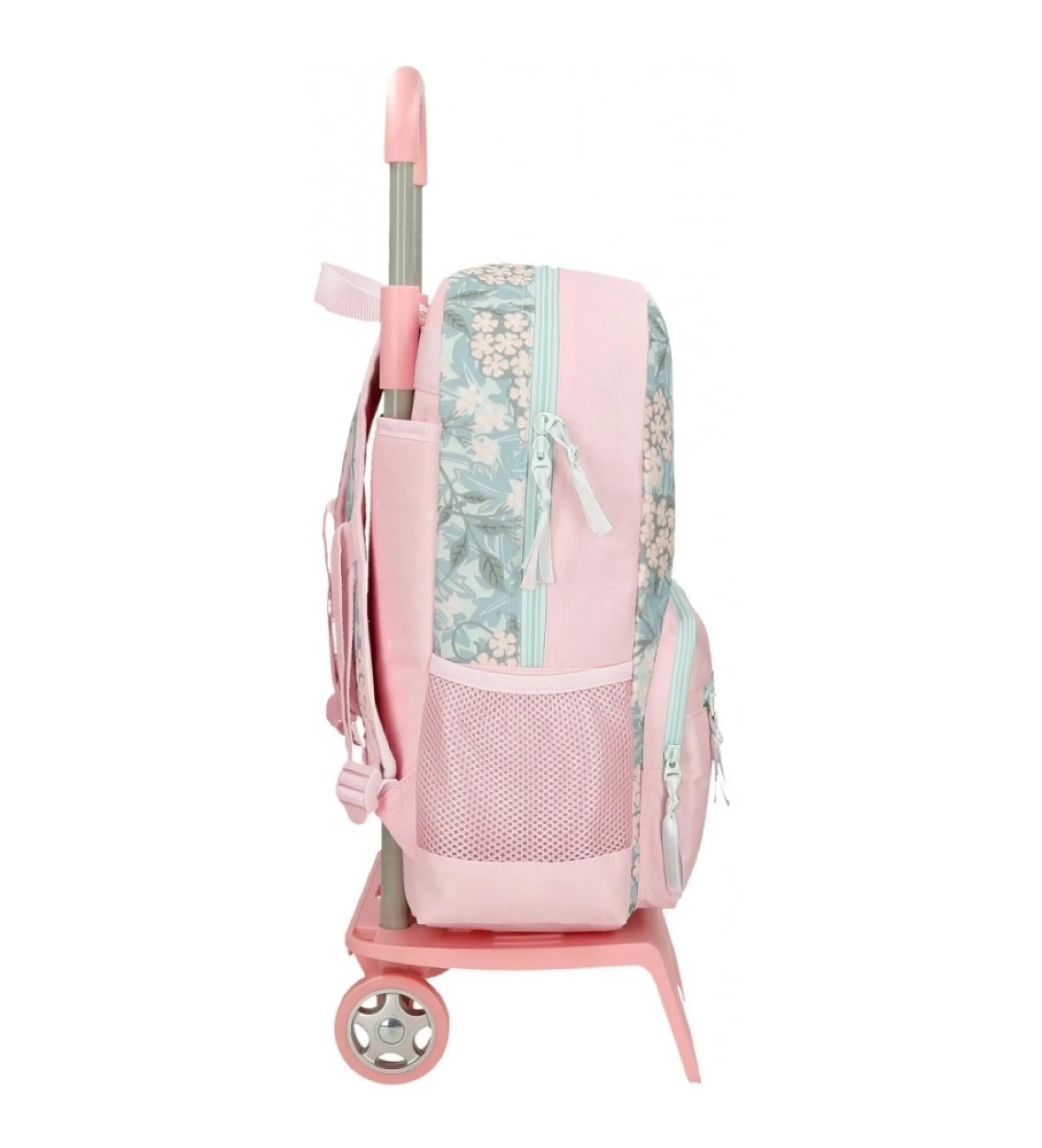 Mochila escolar Roll Road Spring is here 42 cm con carro rosa