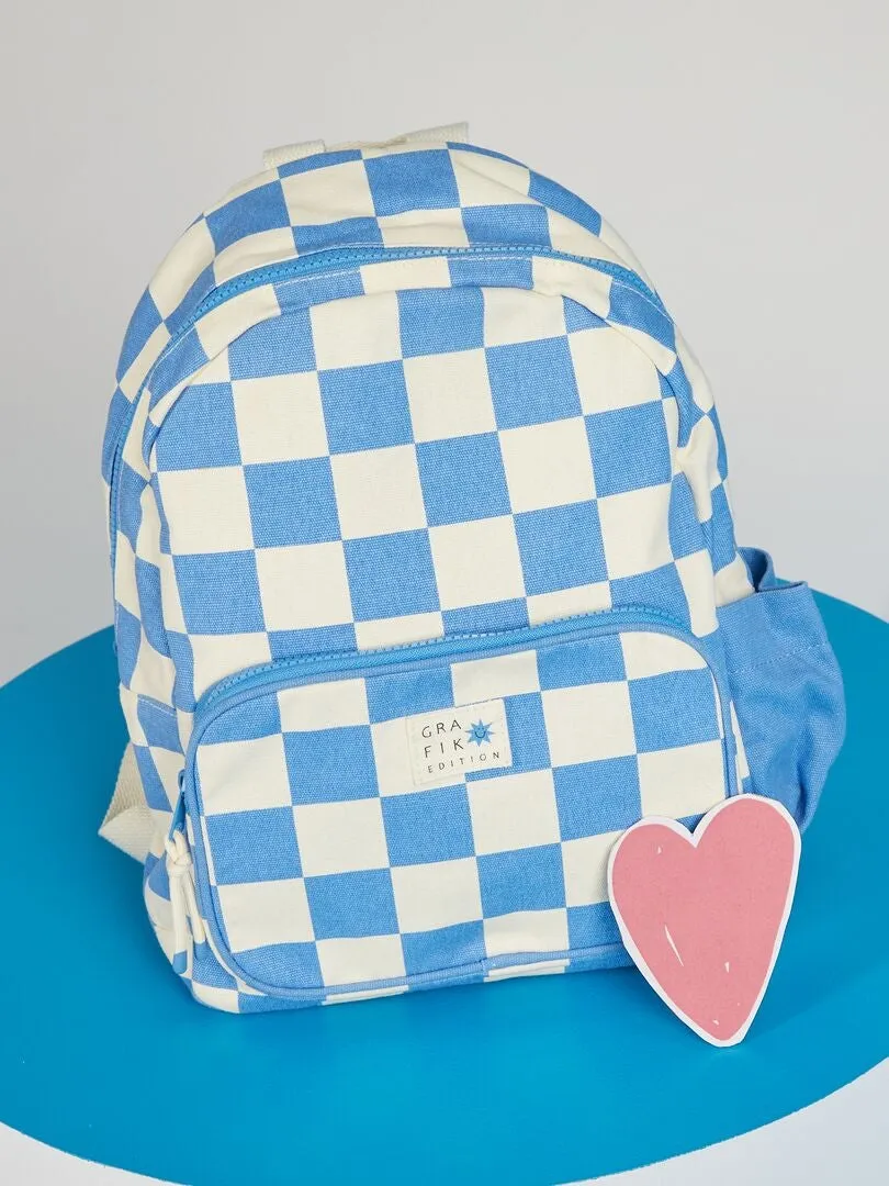 Mochila estampado damero - AZUL