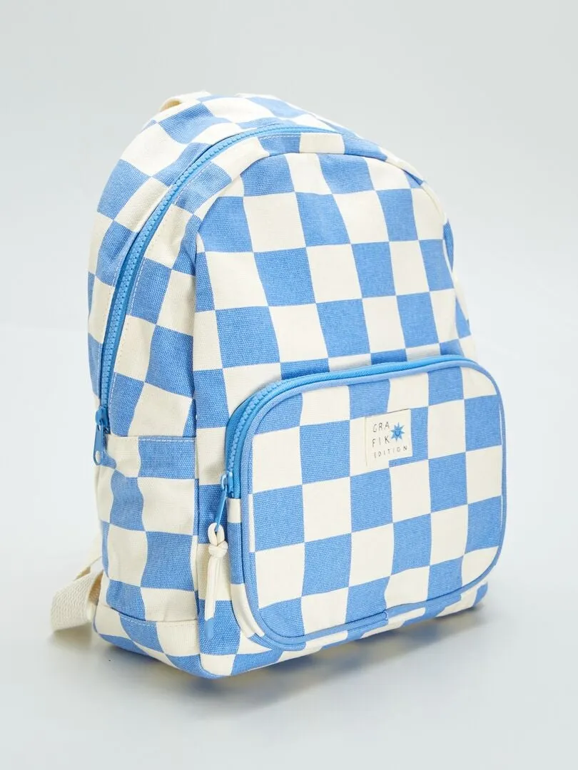 Mochila estampado damero - AZUL