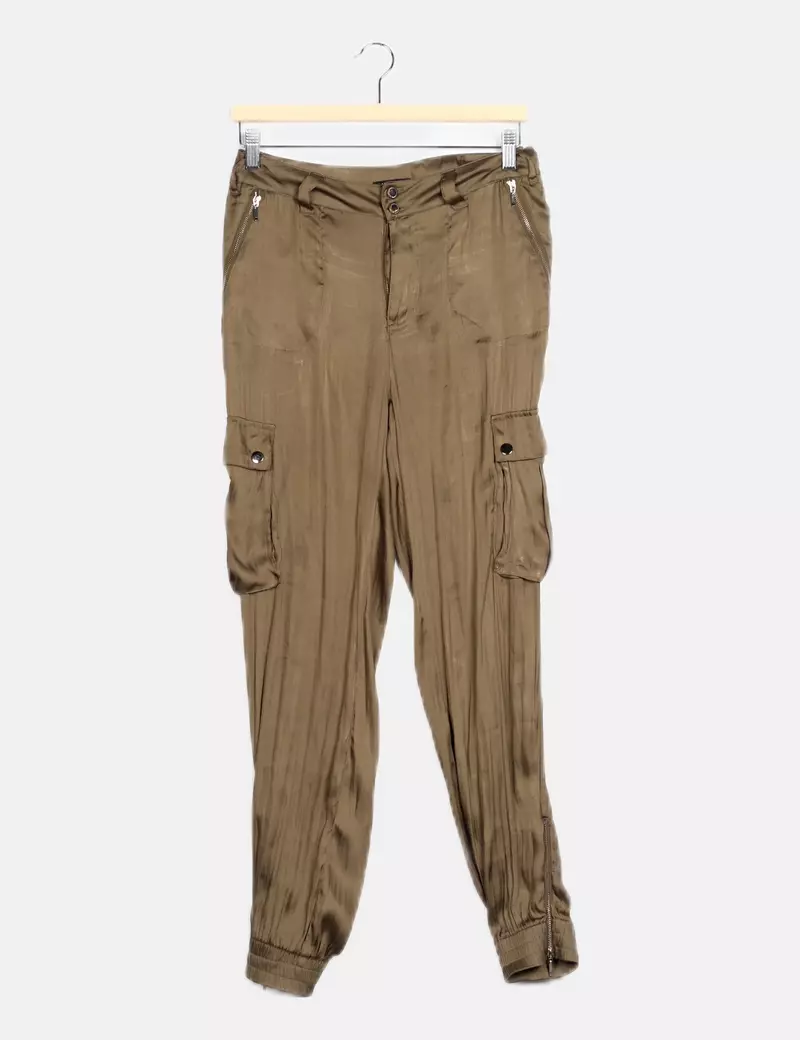 MORGAN Pantalón cargo satinado