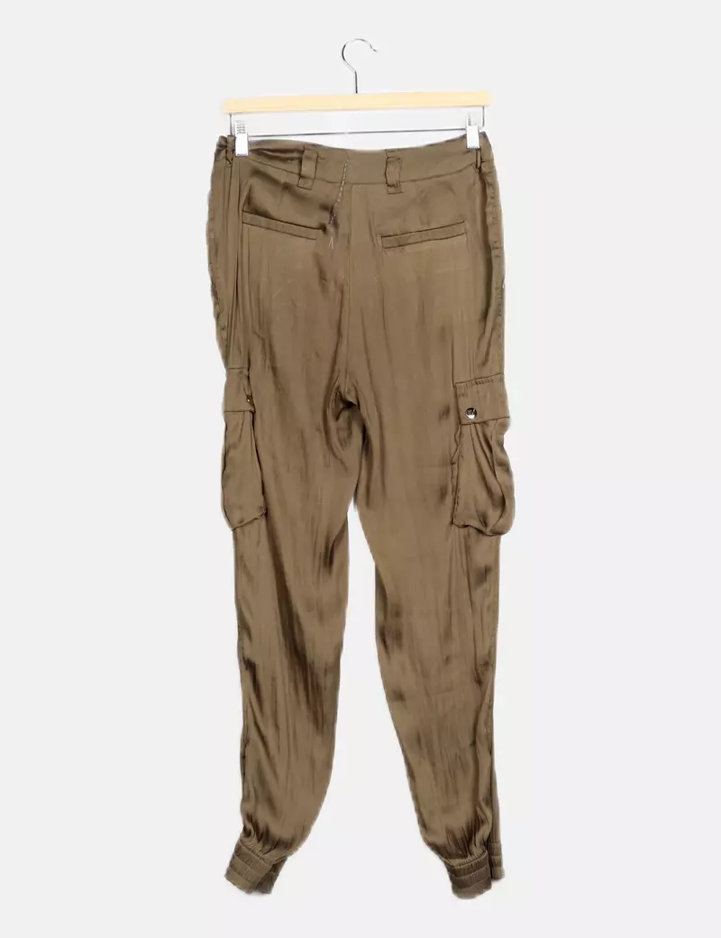 MORGAN Pantalón cargo satinado