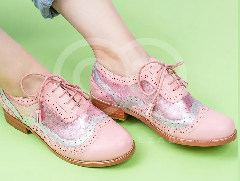 OXFORDS CAMIL ROSADO/PLATA