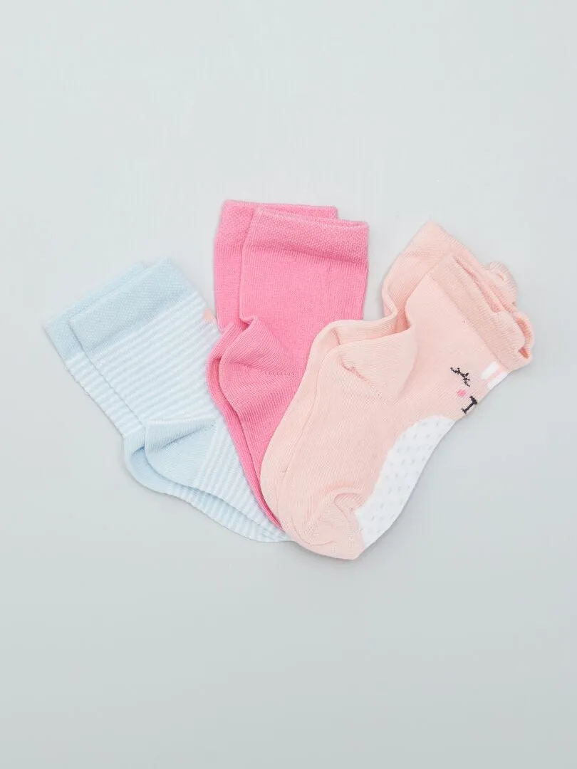 Pack de 3 calcetines estampados - ROSA