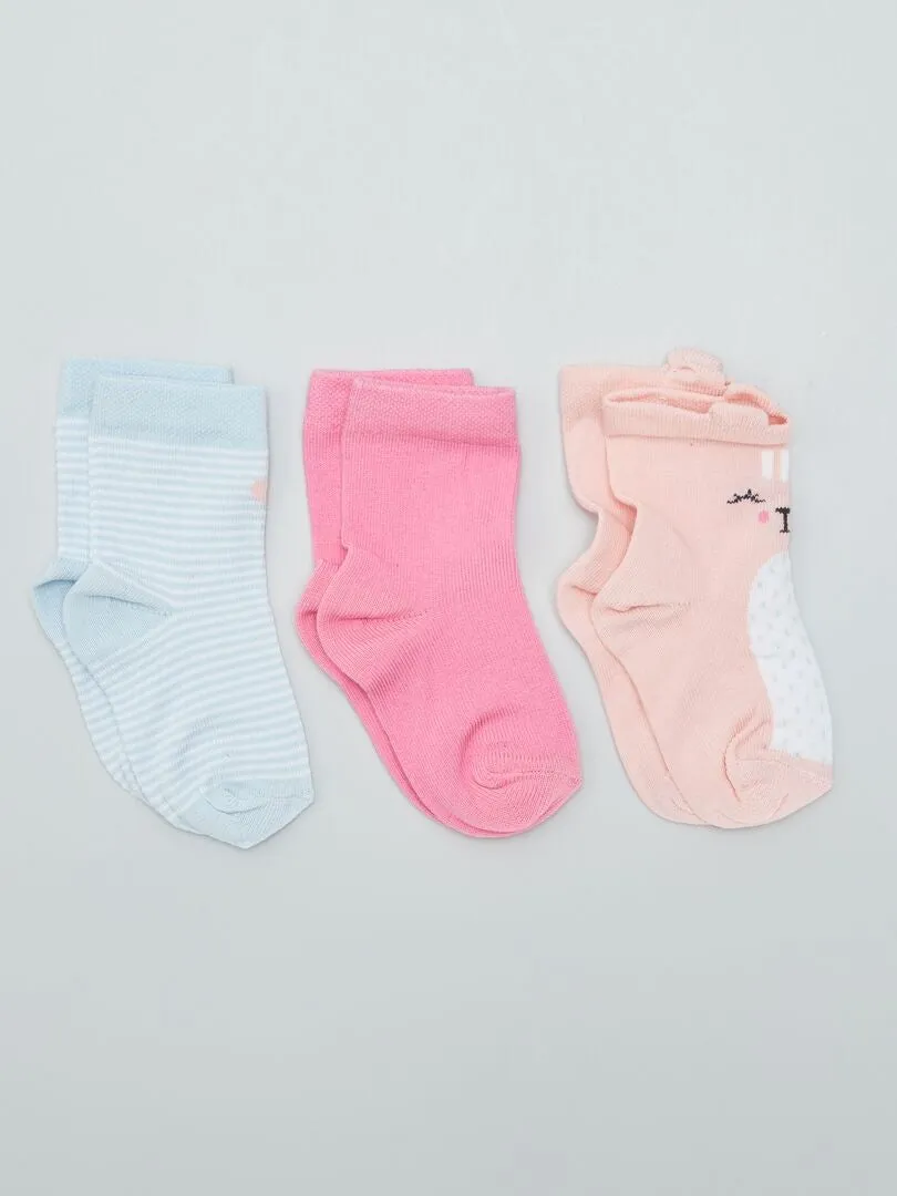 Pack de 3 calcetines estampados - ROSA