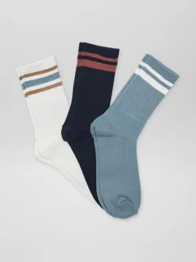 Pack de 3 pares de calcetines de canalé - AZUL