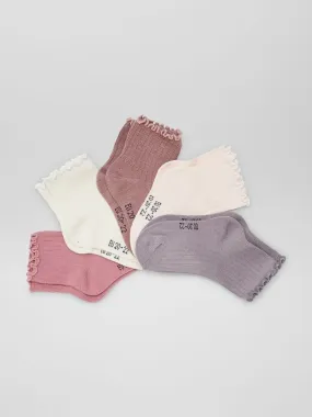 Pack de 5 calcetines con volantes - ROSA