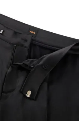 Pantalones cargo de corte recto en satén con bajos ajustables