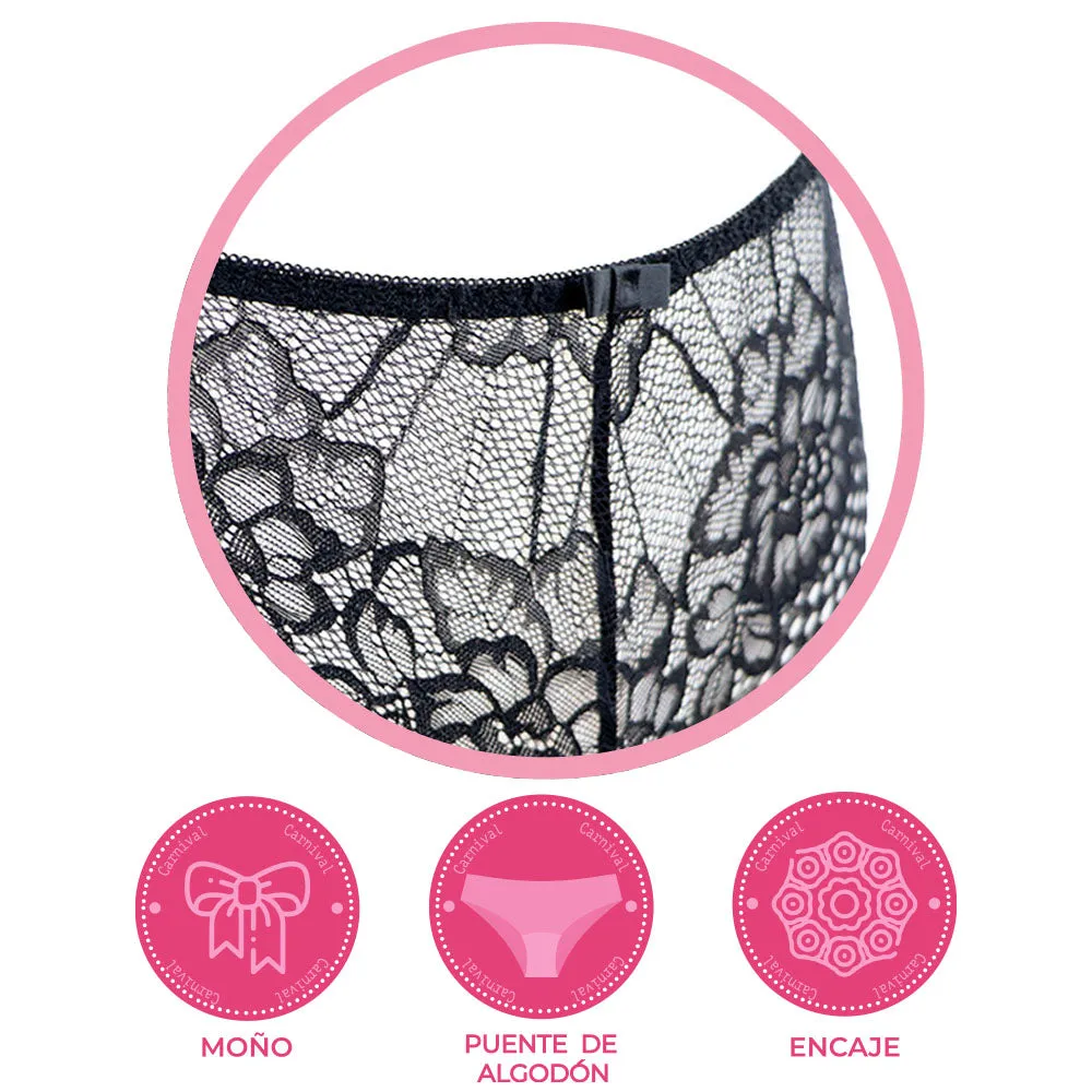 Pantie  coordinable con encaje 73984 Lady Carnival