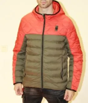 PARKA DE HOMBRE DOS GALGOS 3442 VERDE/NARANJA