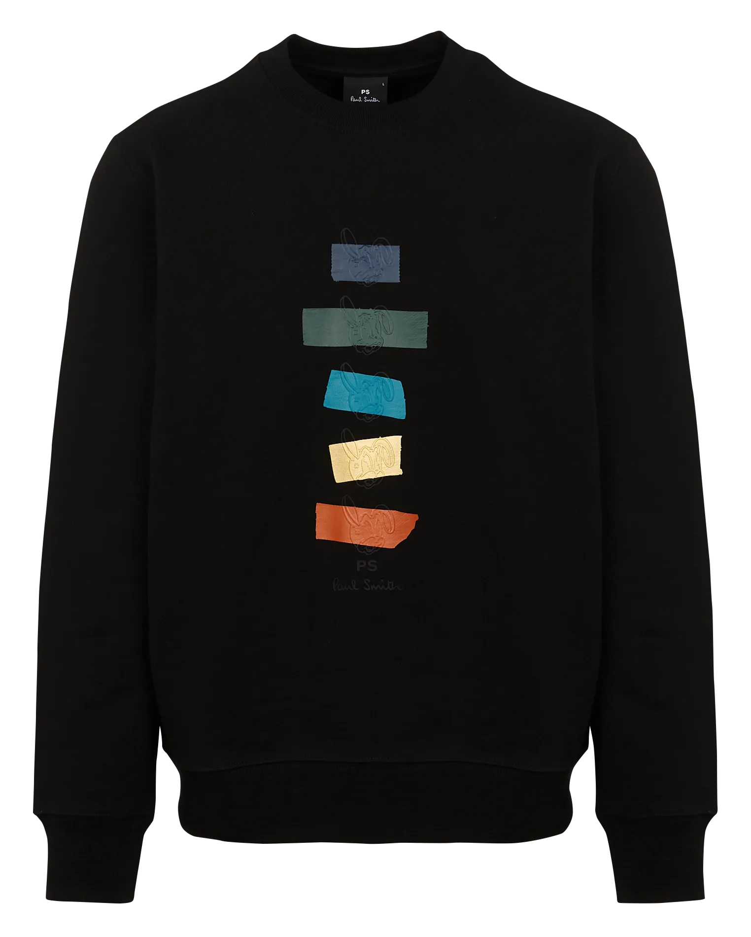 PAUL SMITH Sudadera serigrafiada de algodón orgánico con cuello redondo en negro