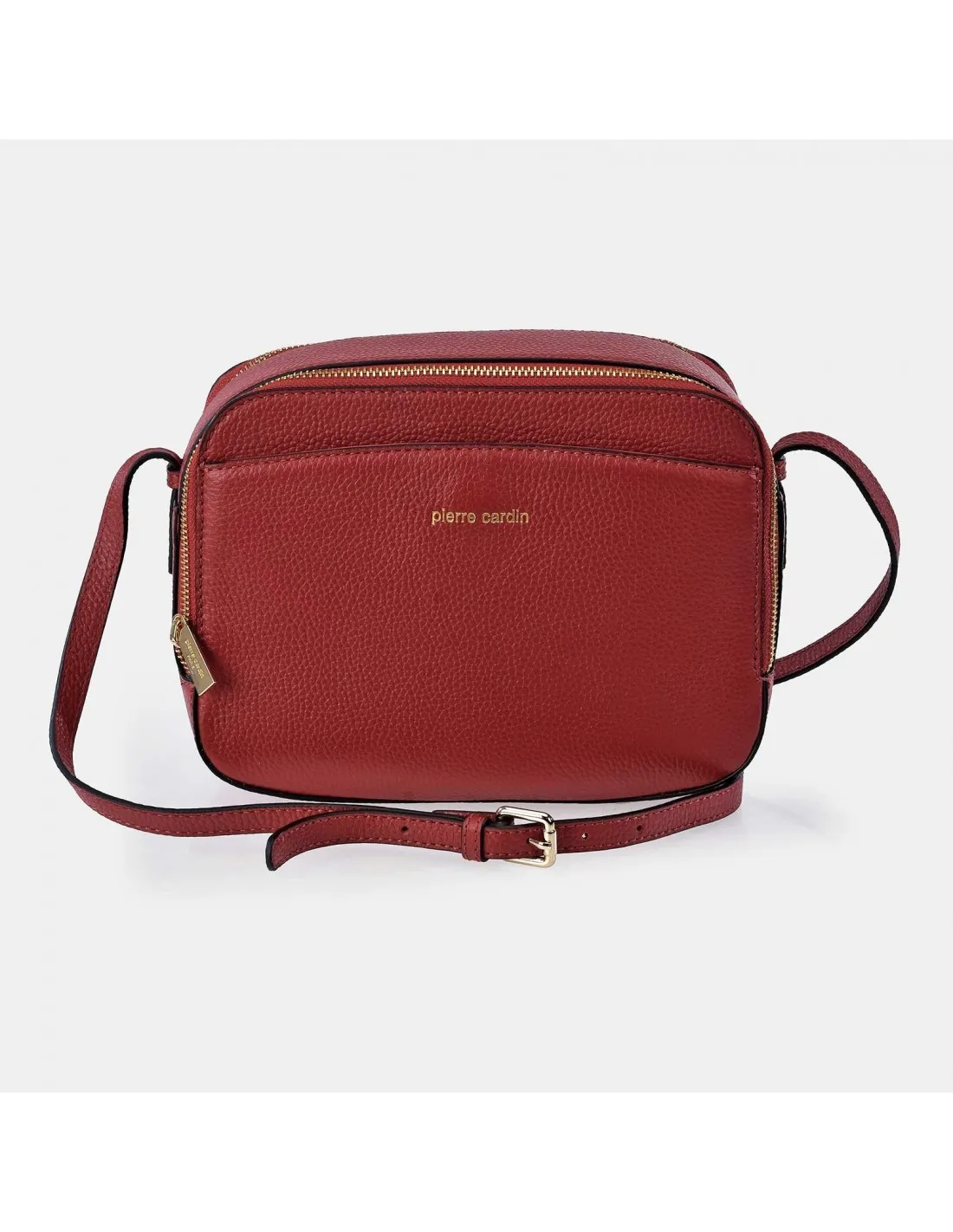 PIERRE CARDIN Bolso bandolera piel para mujer con doble cremallera