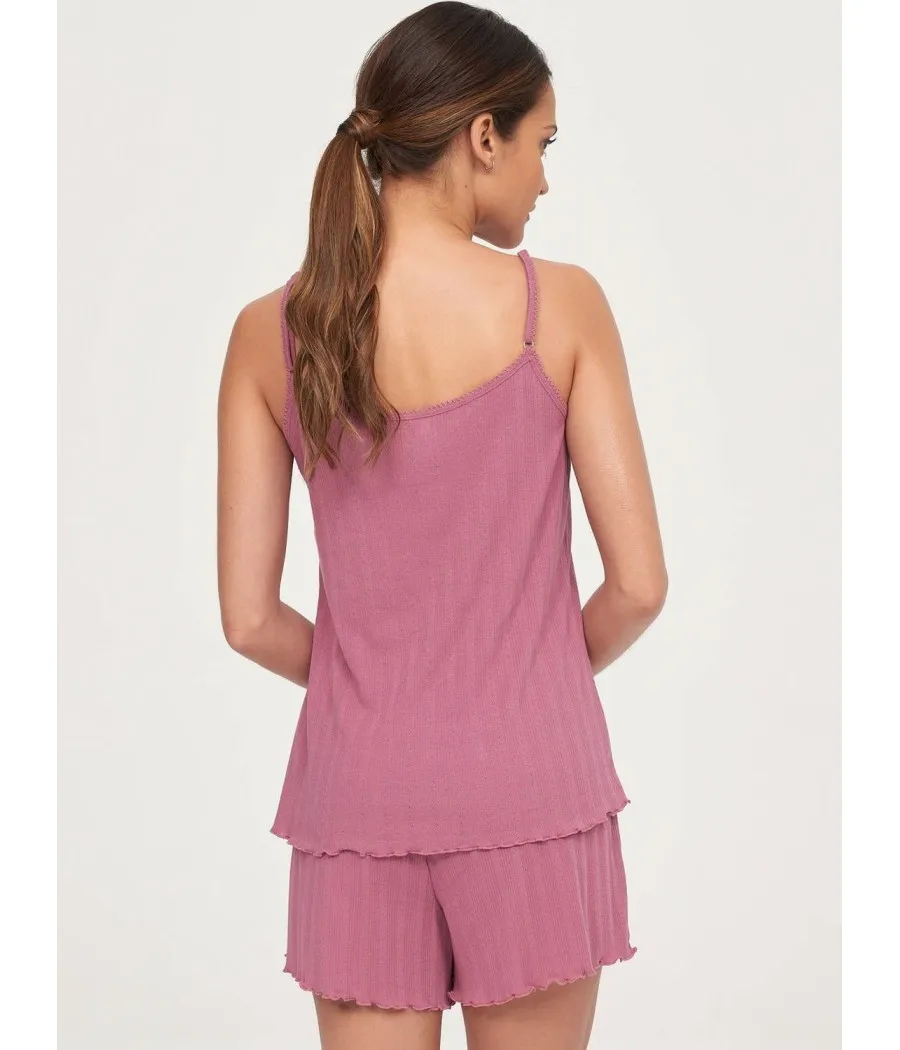 Pijama corto verano mujer Muidemi rosa tirante punto Jersey