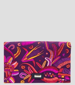 Pineda Covalin Bolso Clutch Hook Quetzalcóatl fucsia en piel Mujer