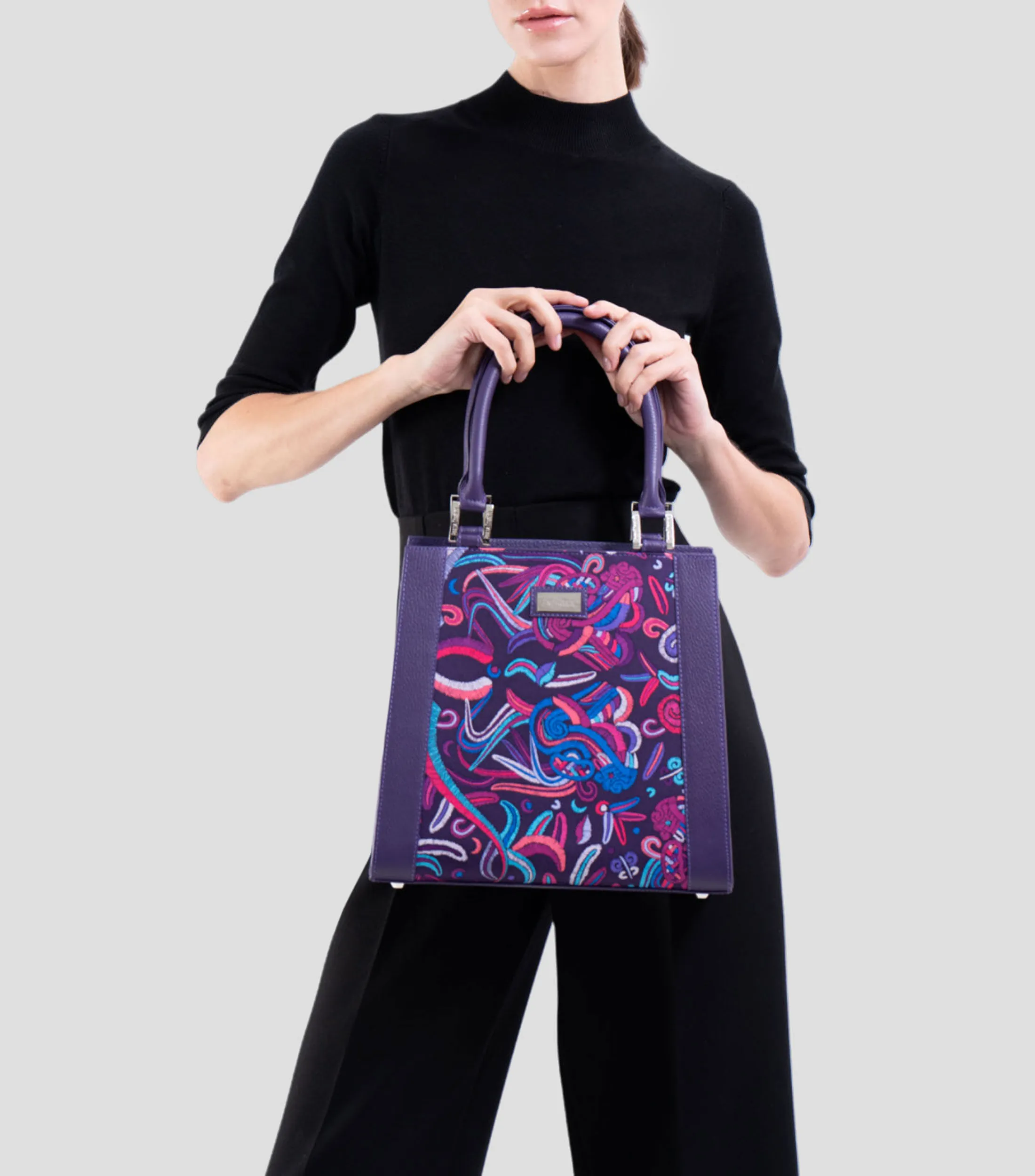 Pineda Covalin Bolso Satchel con estampado de Quetzalcóatl Mujer