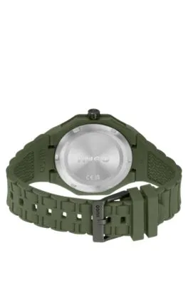 Reloj verde con correa de silicona tonal