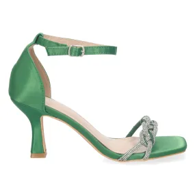 Sandalias de tacón medio para fiesta mujer color verde