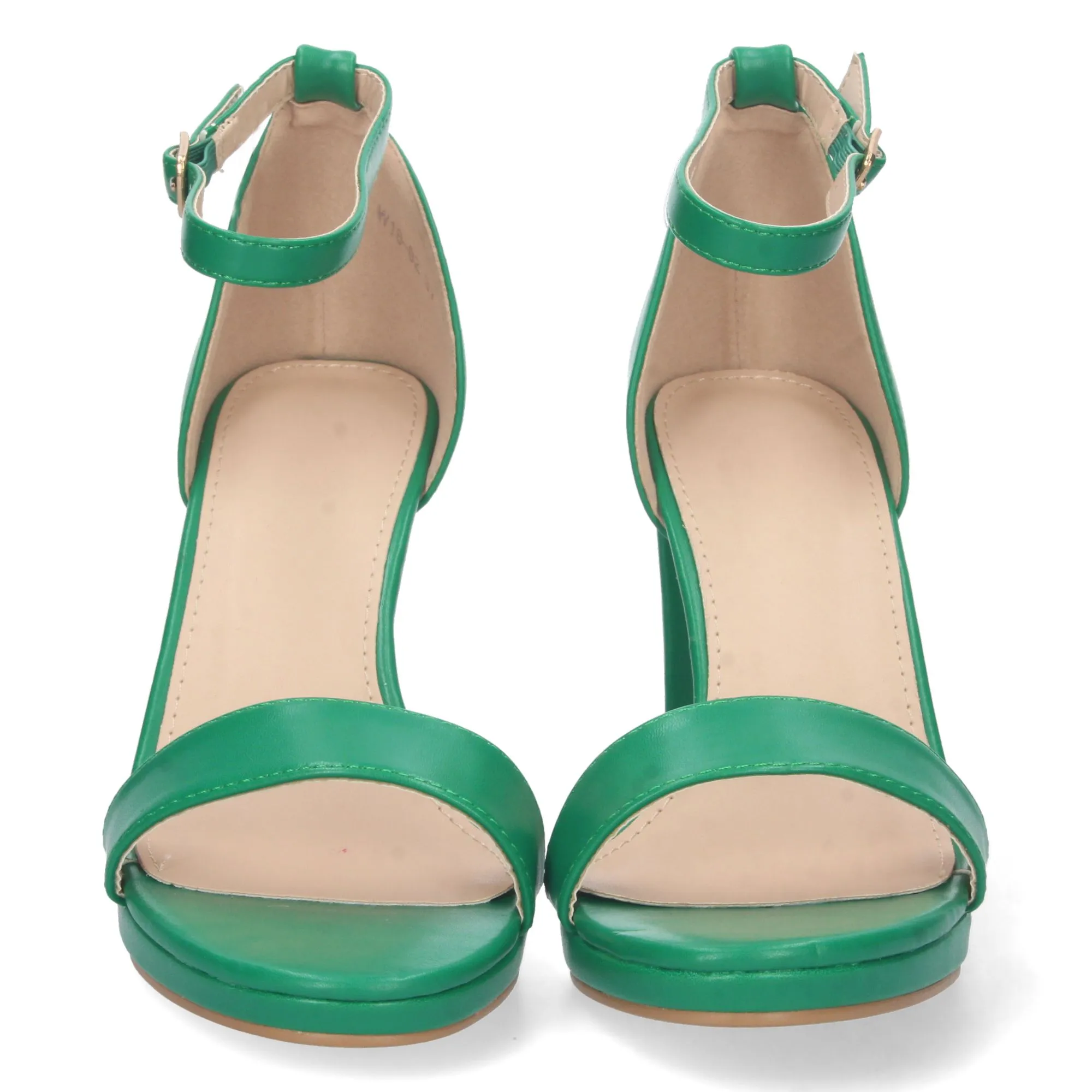 Sandalias de tacón para vestir cierre ankle strap mujer verde