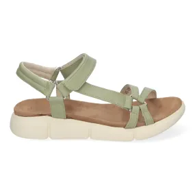 Sandalias planas tiras cruzadas cierre velcro mujer verde AD-3261