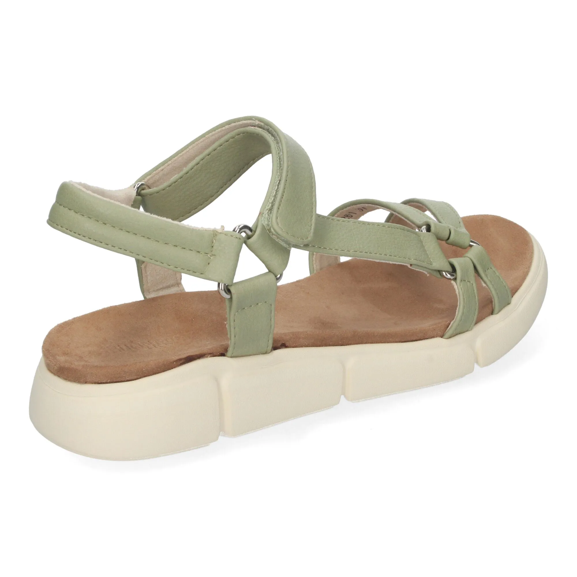 Sandalias planas tiras cruzadas cierre velcro mujer verde AD-3261