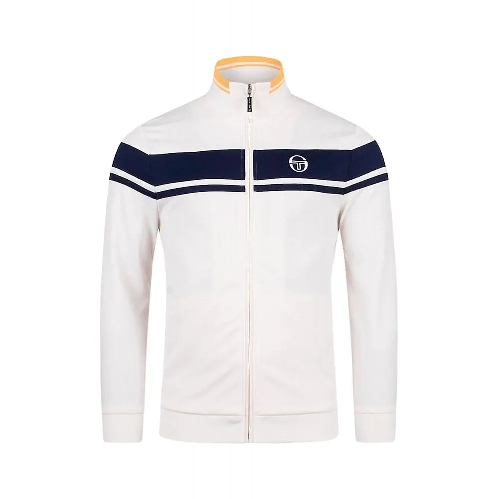 Sergio Tacchini Hombre | Damarindo 4551 Camiseta Deportiva Retro A Rayas En Contraste - Buttercream