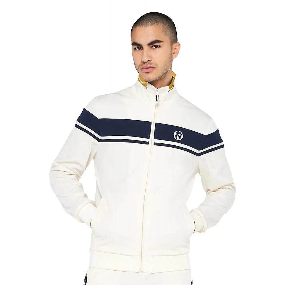 Sergio Tacchini Hombre | Damarindo 4551 Camiseta Deportiva Retro A Rayas En Contraste - Buttercream