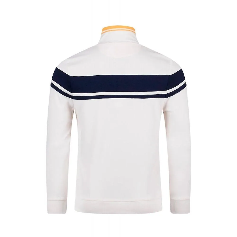 Sergio Tacchini Hombre | Damarindo 4551 Camiseta Deportiva Retro A Rayas En Contraste - Buttercream