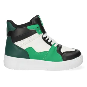 Sneakers abotinada mujer color verde