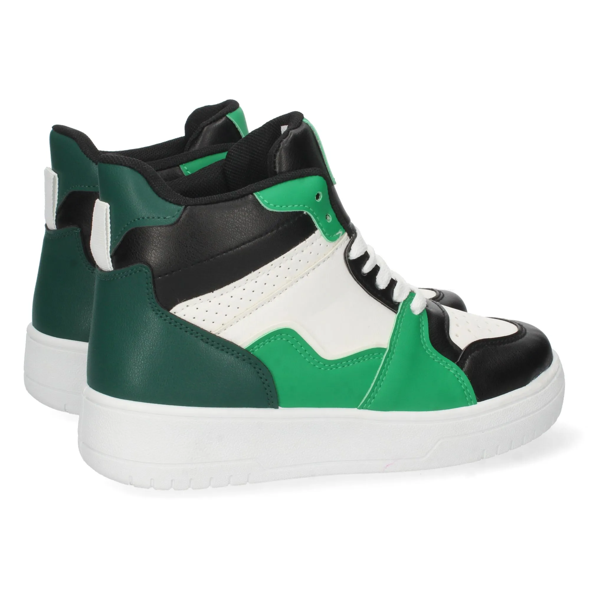 Sneakers abotinada mujer color verde