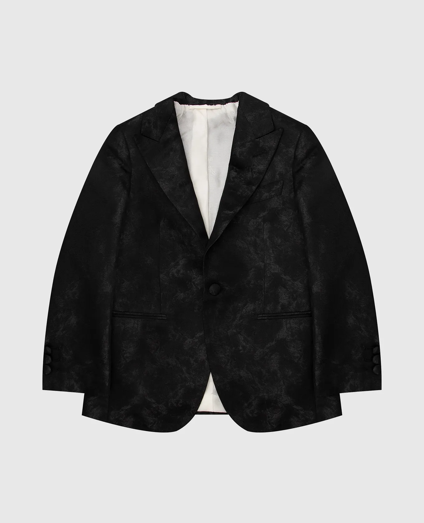 Stefano Ricci Children's black patterned silk jacket