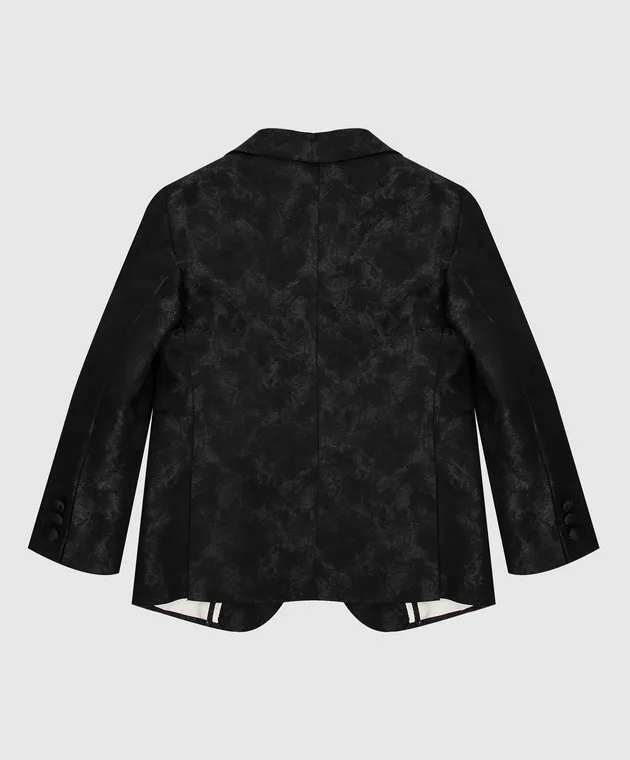 Stefano Ricci Children's black patterned silk jacket