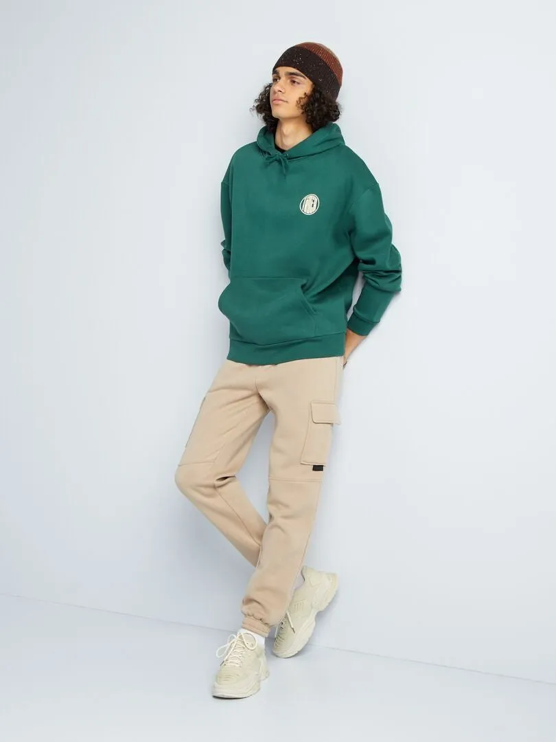 Sudadera con capucha y motivos - VERDE