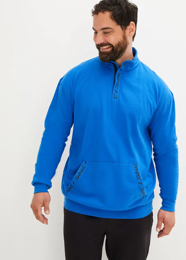 Sudadera con cuello troyer de algodón sostenible Azur