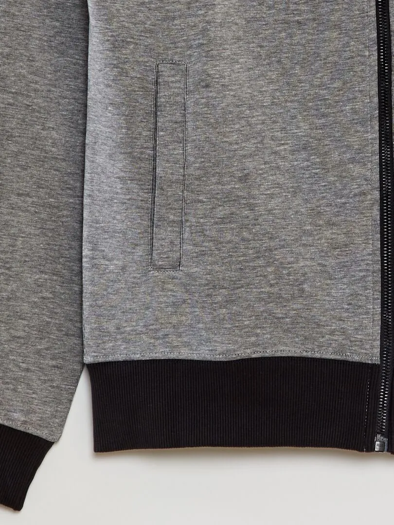 Sudadera de interlock con bies a contraste - GRIS