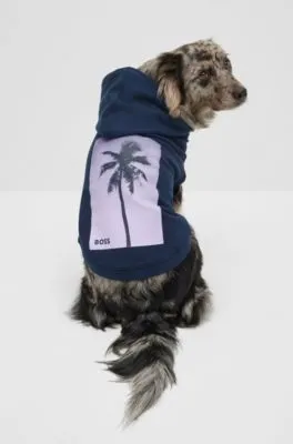 Sudadera de playa con capucha para perros en algodón con estampado de palmeras