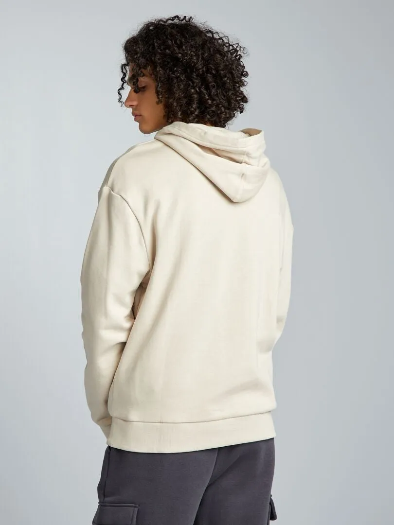 Sudadera estampada con capucha - BEIGE