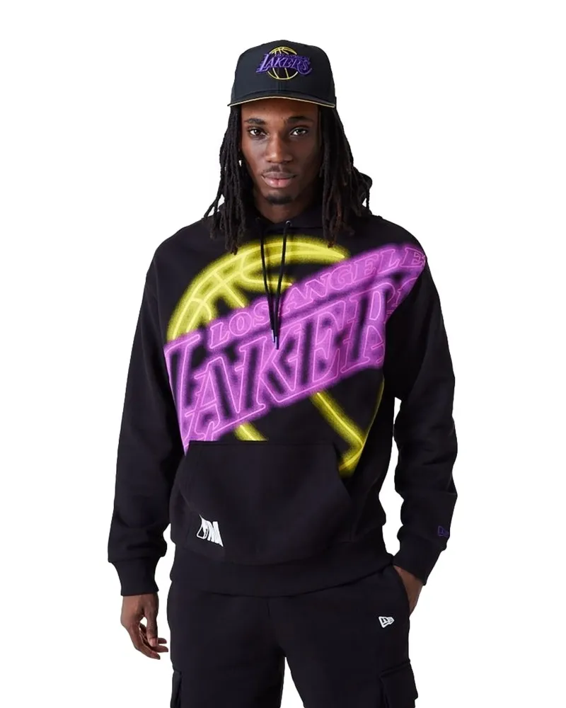 SUDADERA NEW ERA LAKERS ENLRGD NEON PO HOODY LOSLAK