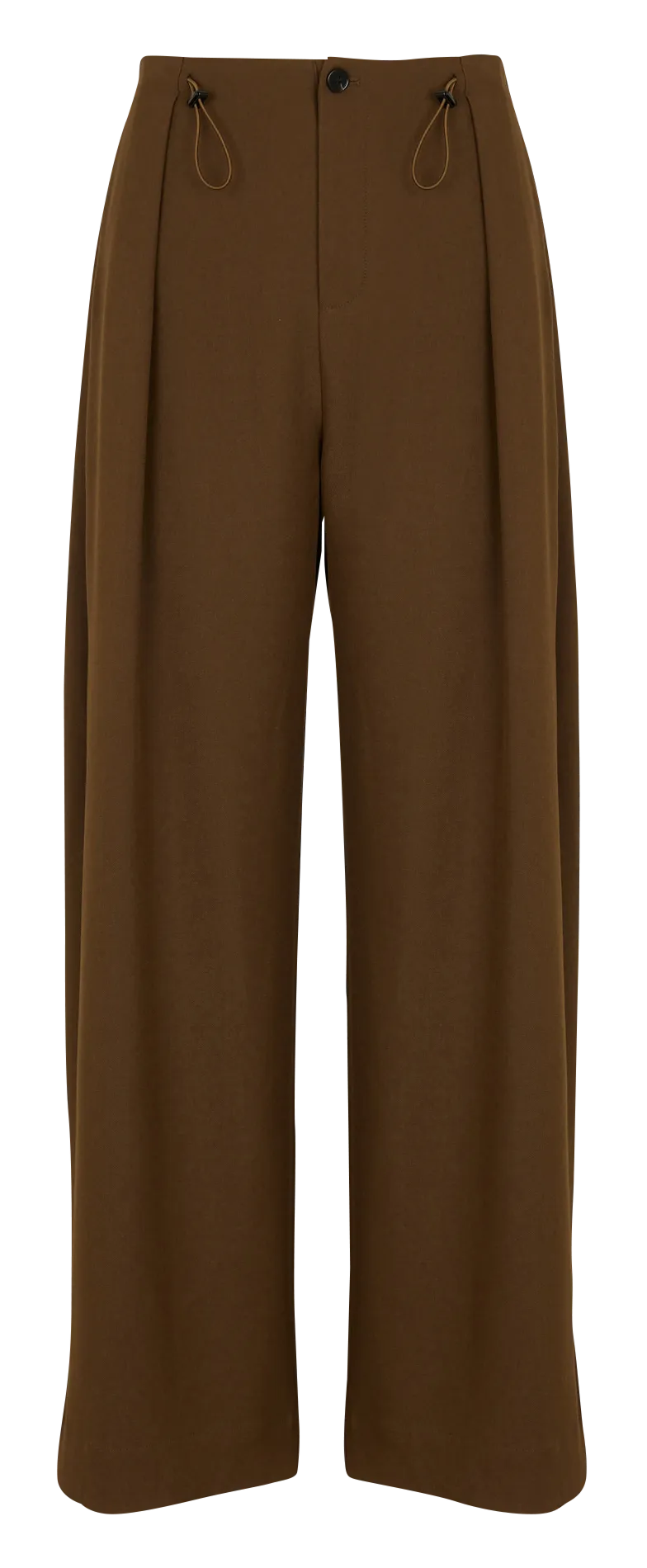 SUNCOO JIO - Pantalón de talle alto ancho en marron