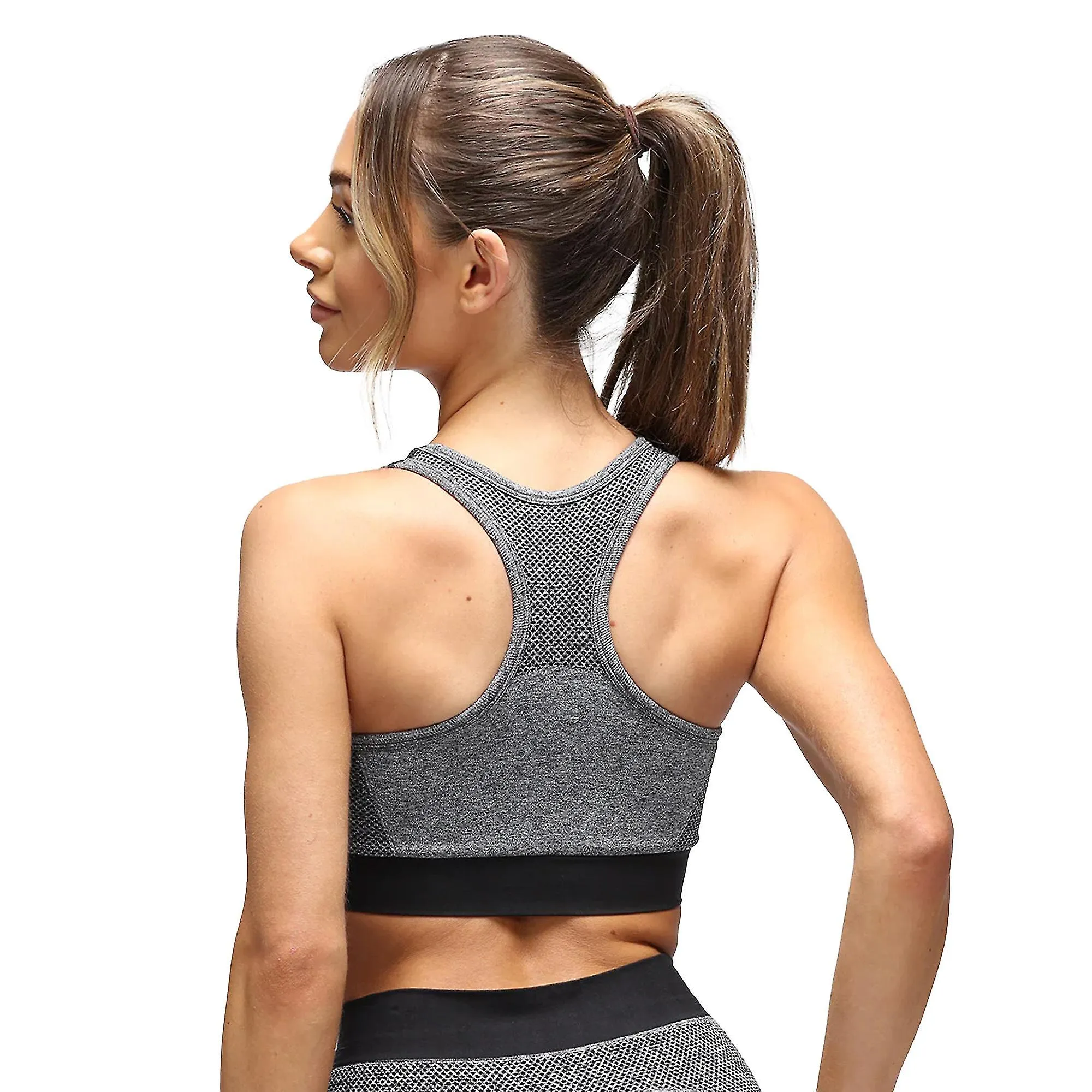 TriDri Mujer / Dama Esculpida Melange Seamless 3D Sports Bra